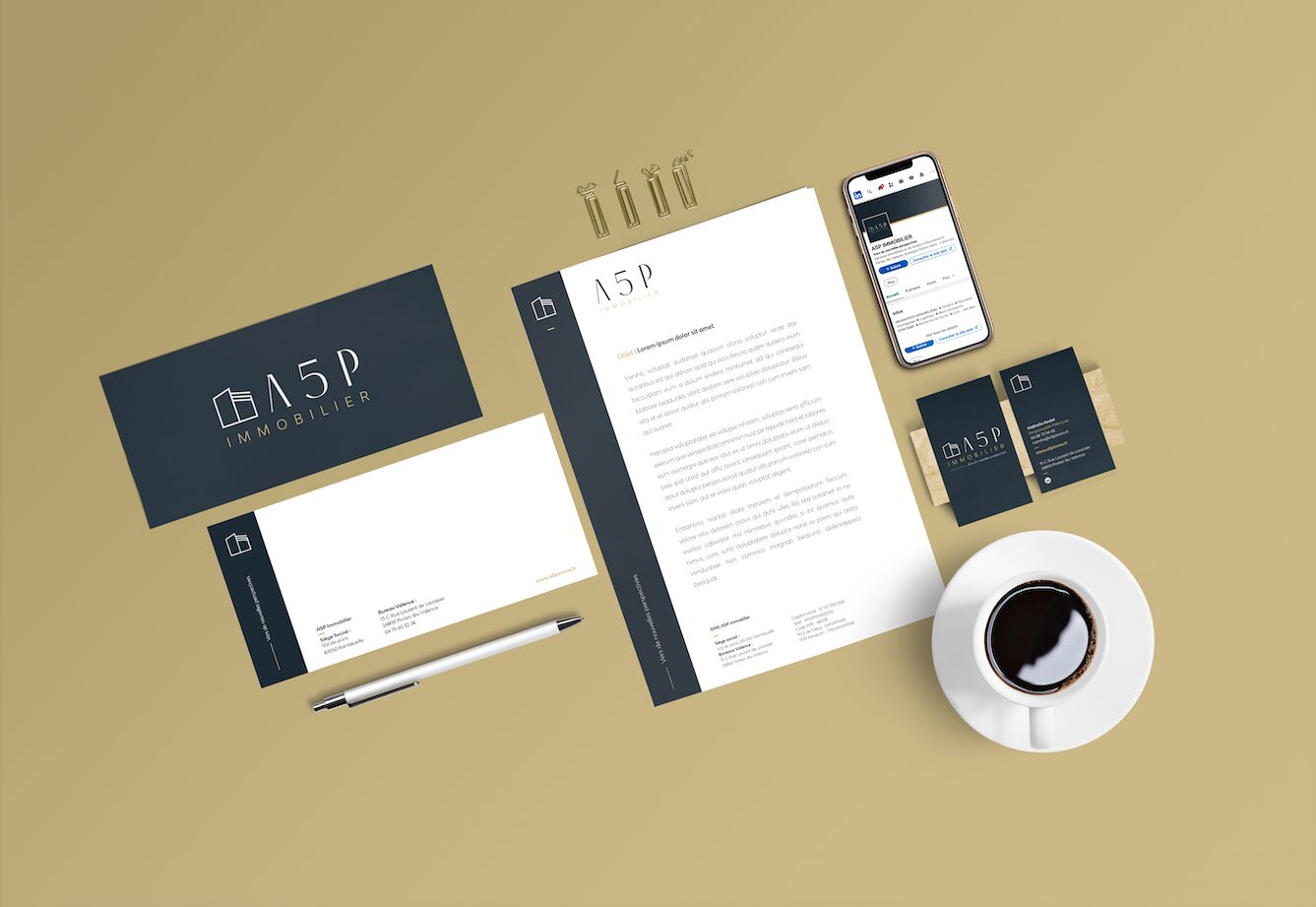 A5P Immobilier - Branding, logo, charte graphique | by Bonne Nouvelle, Agence Communication, Valence (Drôme)