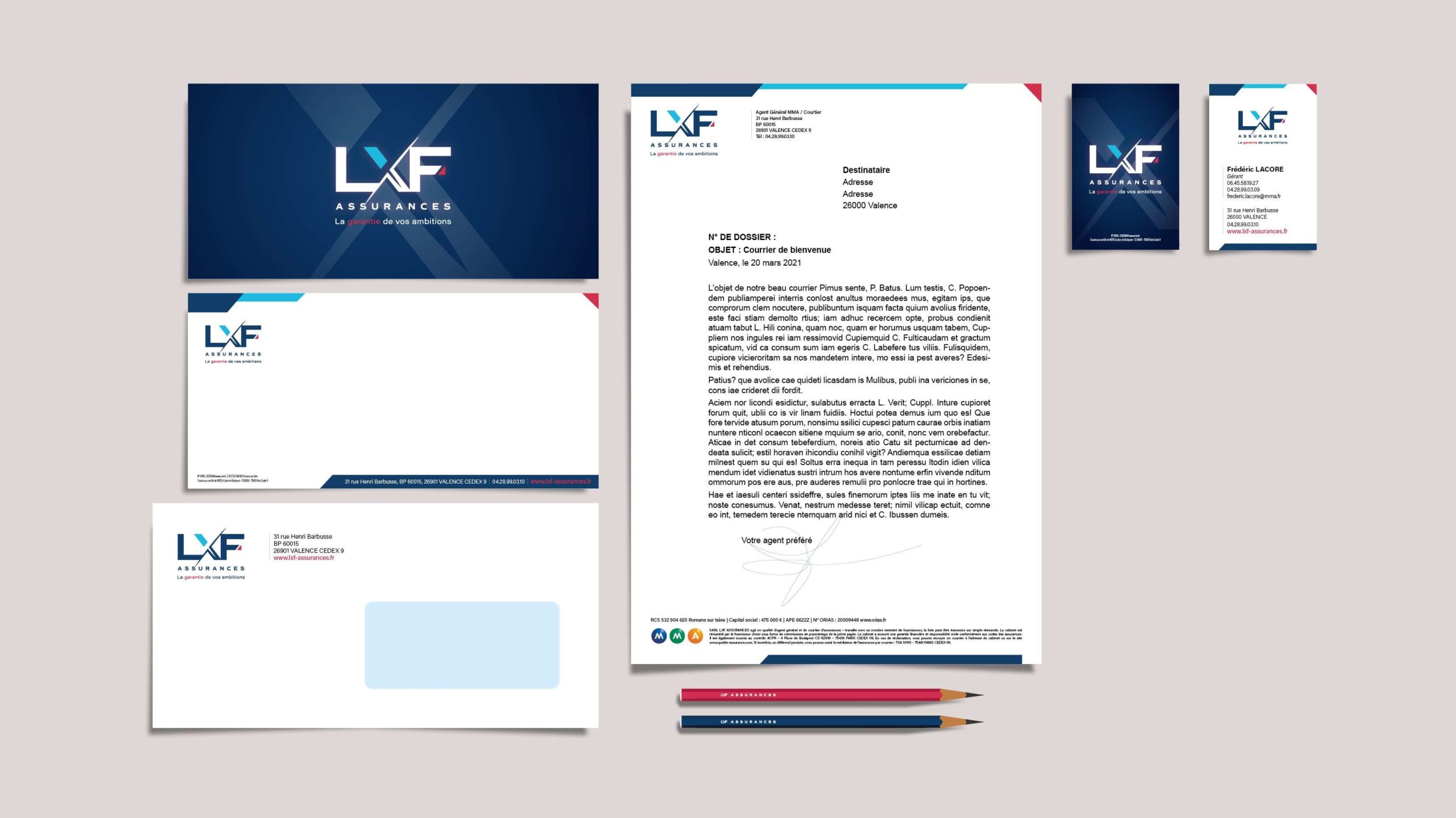 LXF Assurances - Baseline, Branding Identité visuelle | by Bonne Nouvelle, Agence Communication, Valence (Drôme)