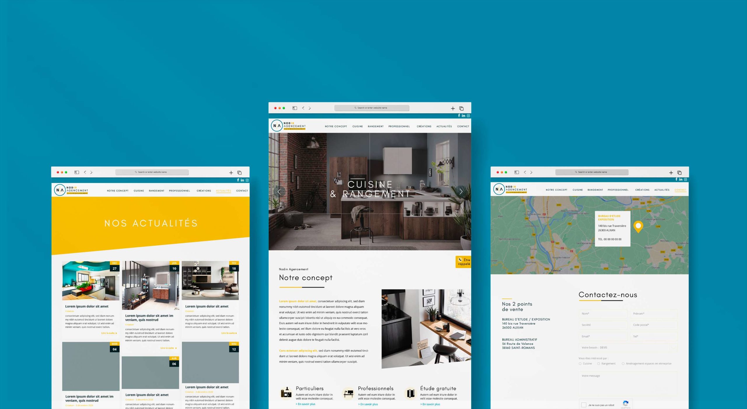 Nodin Agencement - Webdesign et Création Site Internet Entreprise | by Bonne Nouvelle, Agence Communication Web, Valence (Drôme)