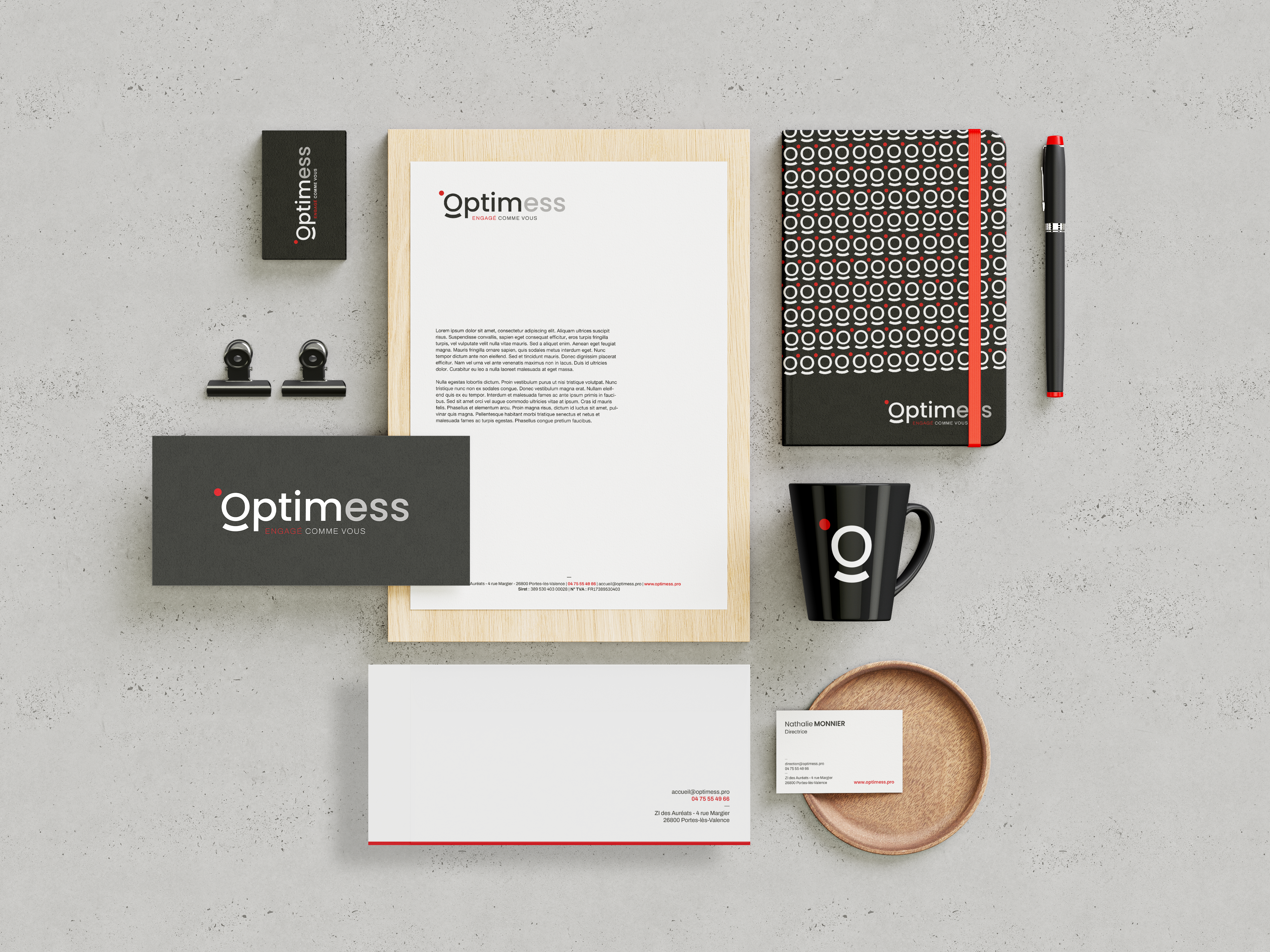 OPTIMESS | Naming, Branding Identité Visuelle, création de logo | Bonne Nouvelle, Agence de communication Valence, Drôme, Rhône Alpes