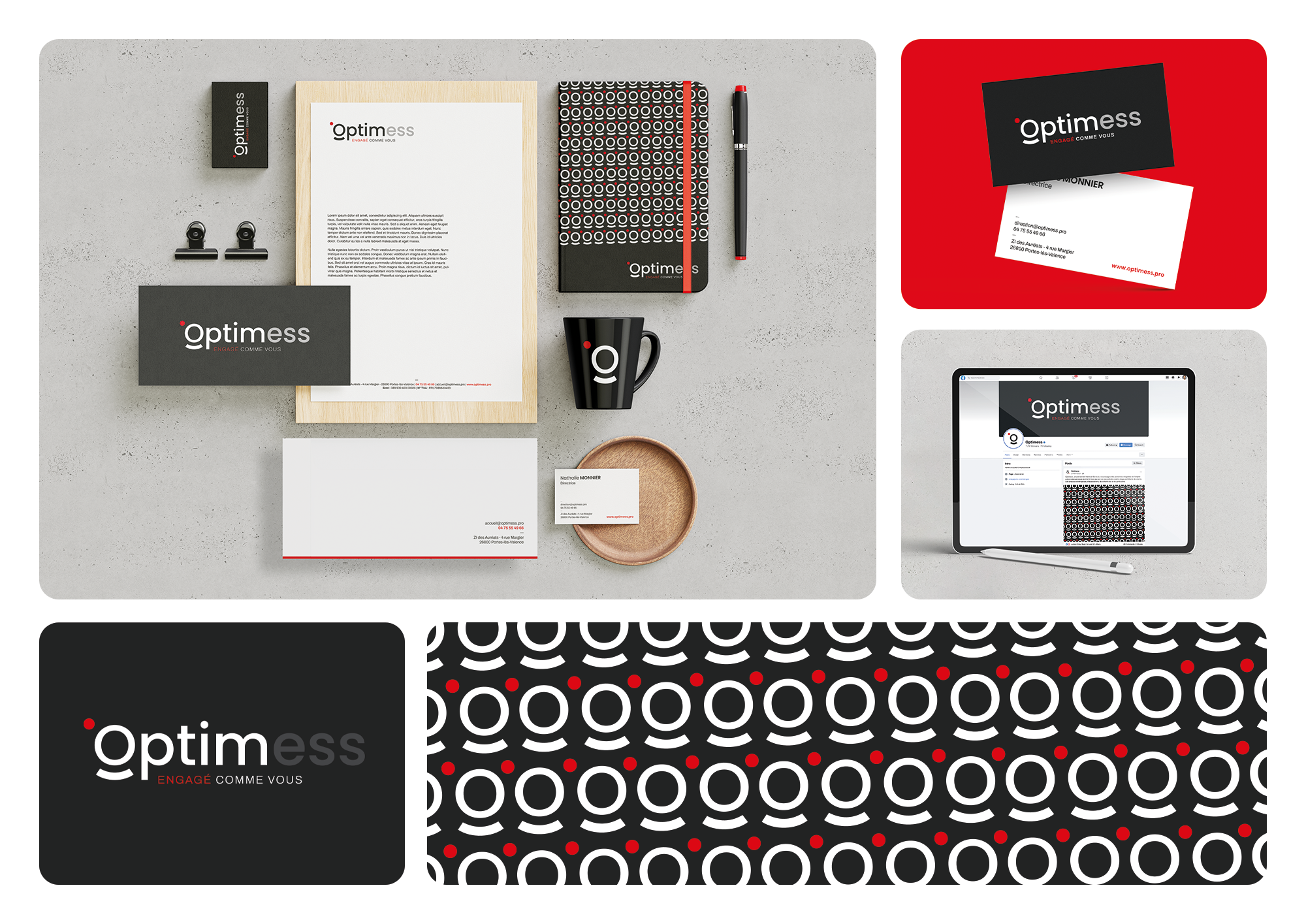 OPTIMESS | Naming, Branding Identité Visuelle, création de logo | Bonne Nouvelle, Agence de communication Valence, Drôme, Rhône Alpes