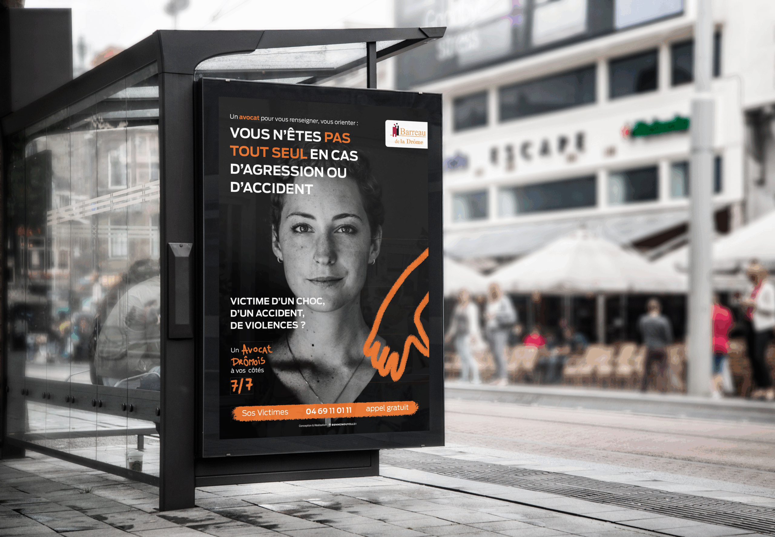 Ordre des avocats de la Drôme | Campagne SOS Victimes | Bonne Nouvelle, Agence de communication Valence, Drôme, Rhône Alpes
