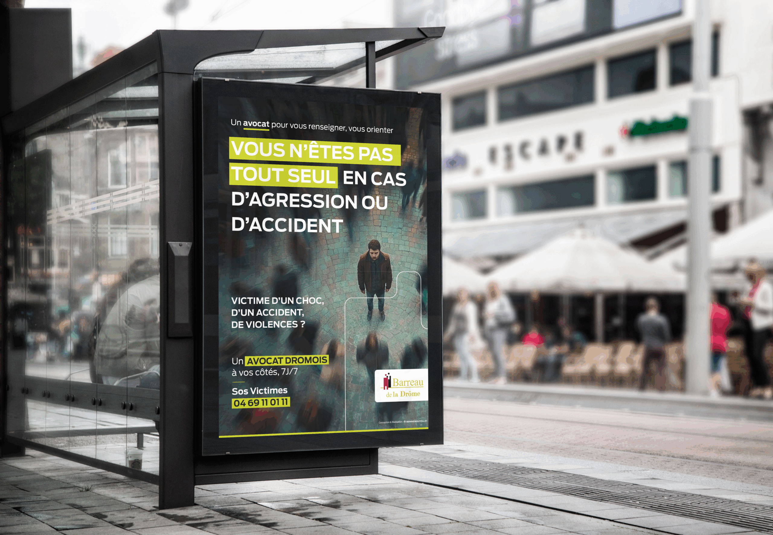 Ordre des avocats de la Drôme | Campagne SOS Victimes | Bonne Nouvelle, Agence de communication Valence, Drôme, Rhône Alpes