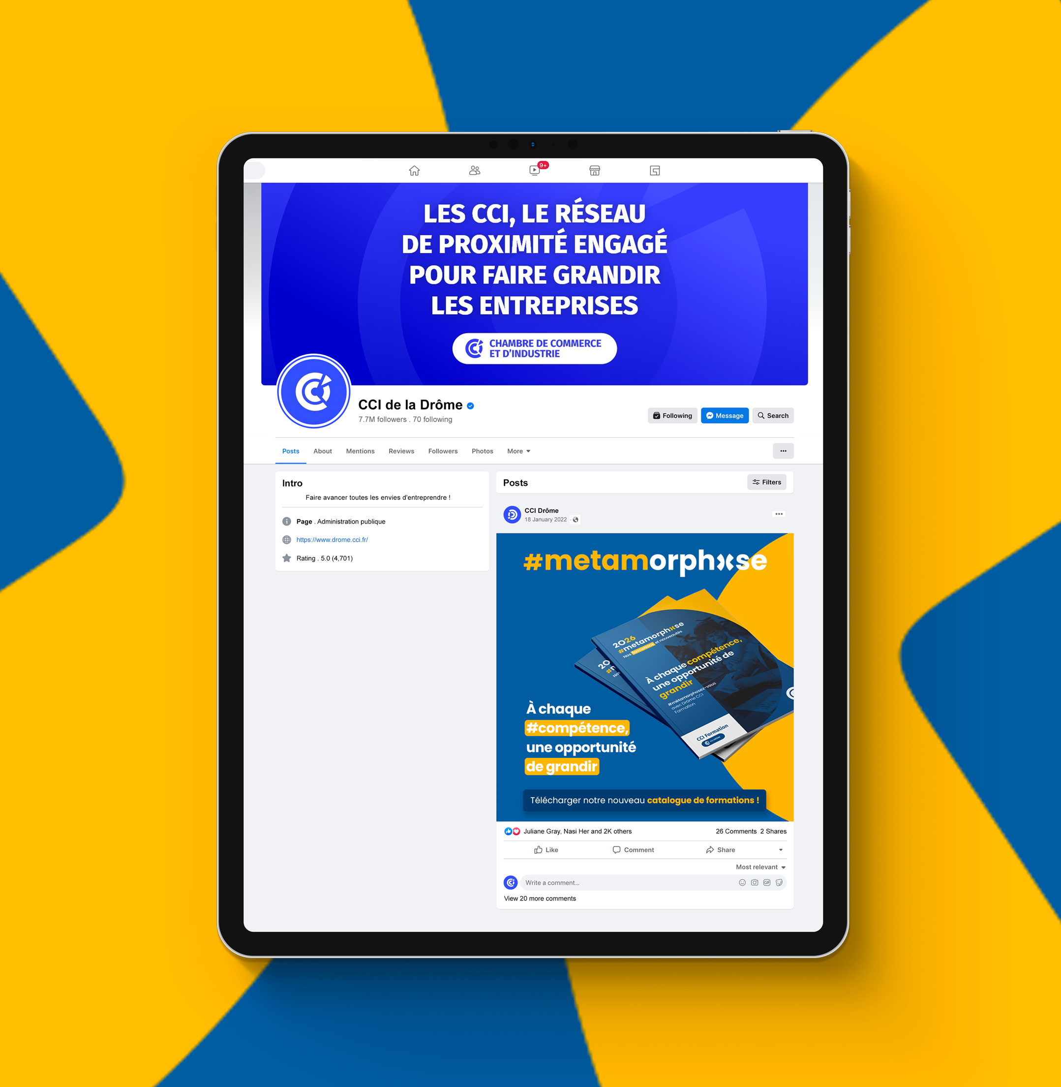 Post LinkedIn & Facebook | Calendrier Formations 2025 - 2026 CCI Drôme | Bonne Nouvelle, Agence de communication Drôme, Agence de communication Valence