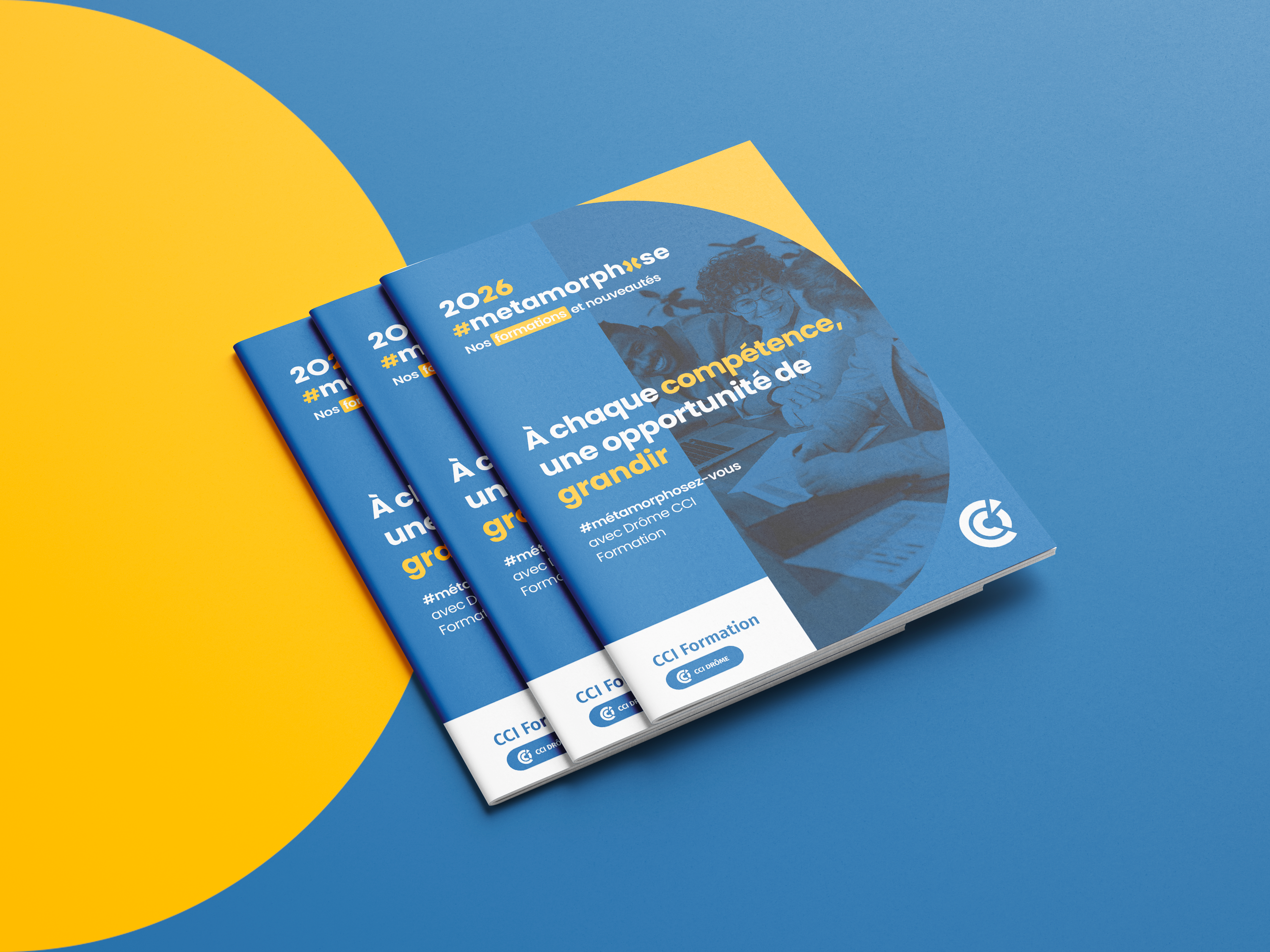 Support print | Catalogue | Calendrier Formations 2025 - 2026 CCI Drôme | Bonne Nouvelle, Agence de communication Drôme, Agence de communication Valence