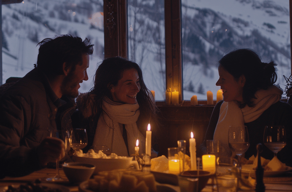 Raclette à la bougie, repas de fin d'année entreprise Drôme Ardèche Isère | Bonne Nouvelle, agence événementielle Valence