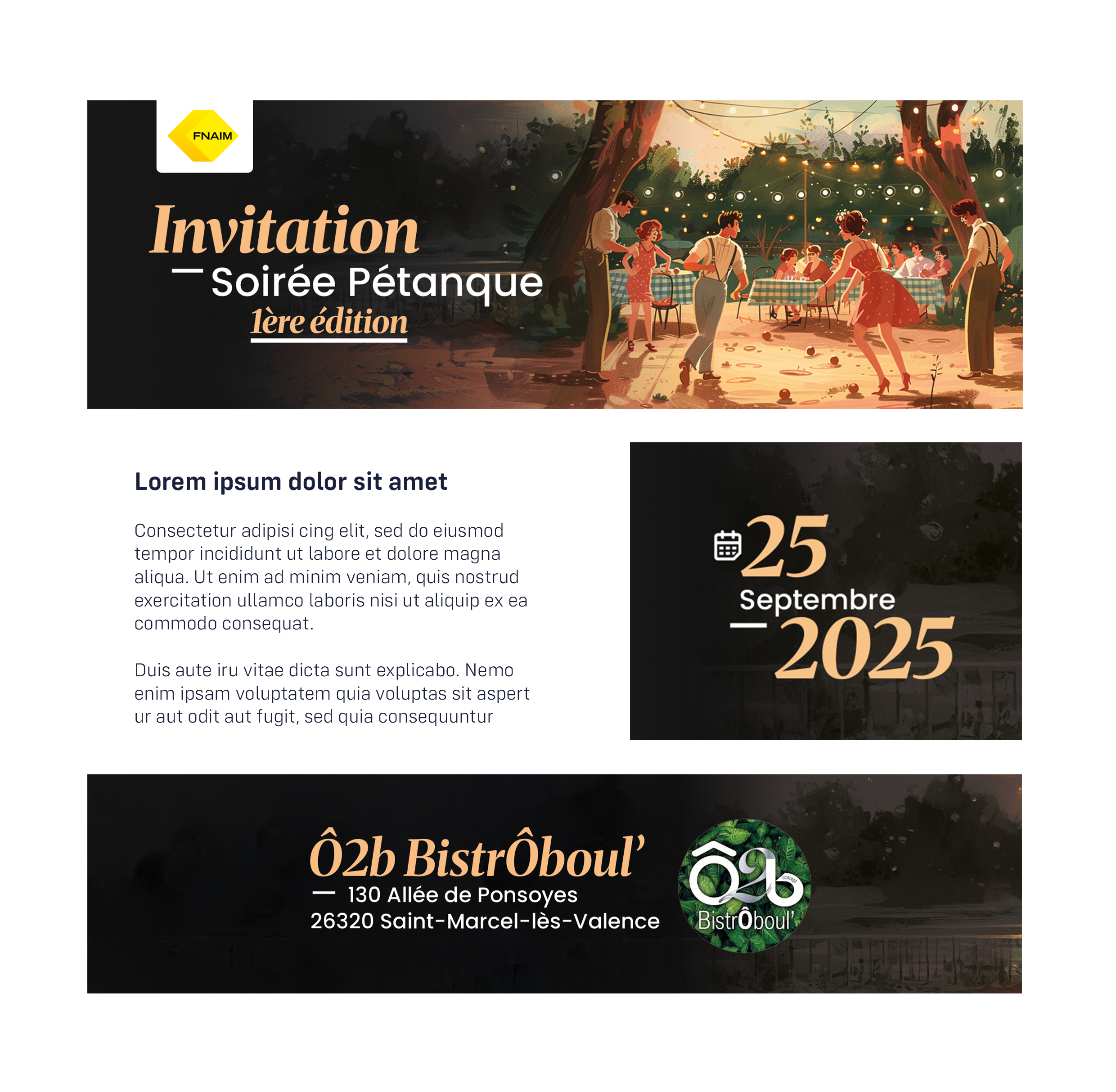 Fnaim Drôme Ardèche | Emailing invitation | Evénement pétanque | Bonne Nouvelle, Valence