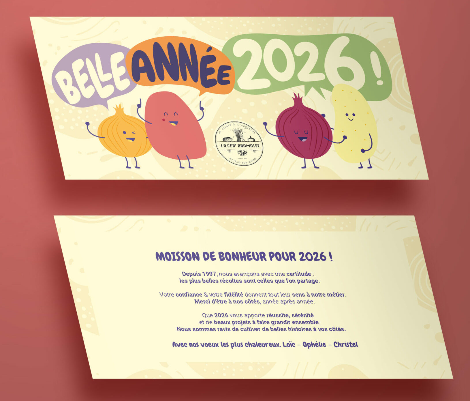 La CEB Drômoise | carte de voeux, support print | Agence de communication Bonne Nouvelle, Valence