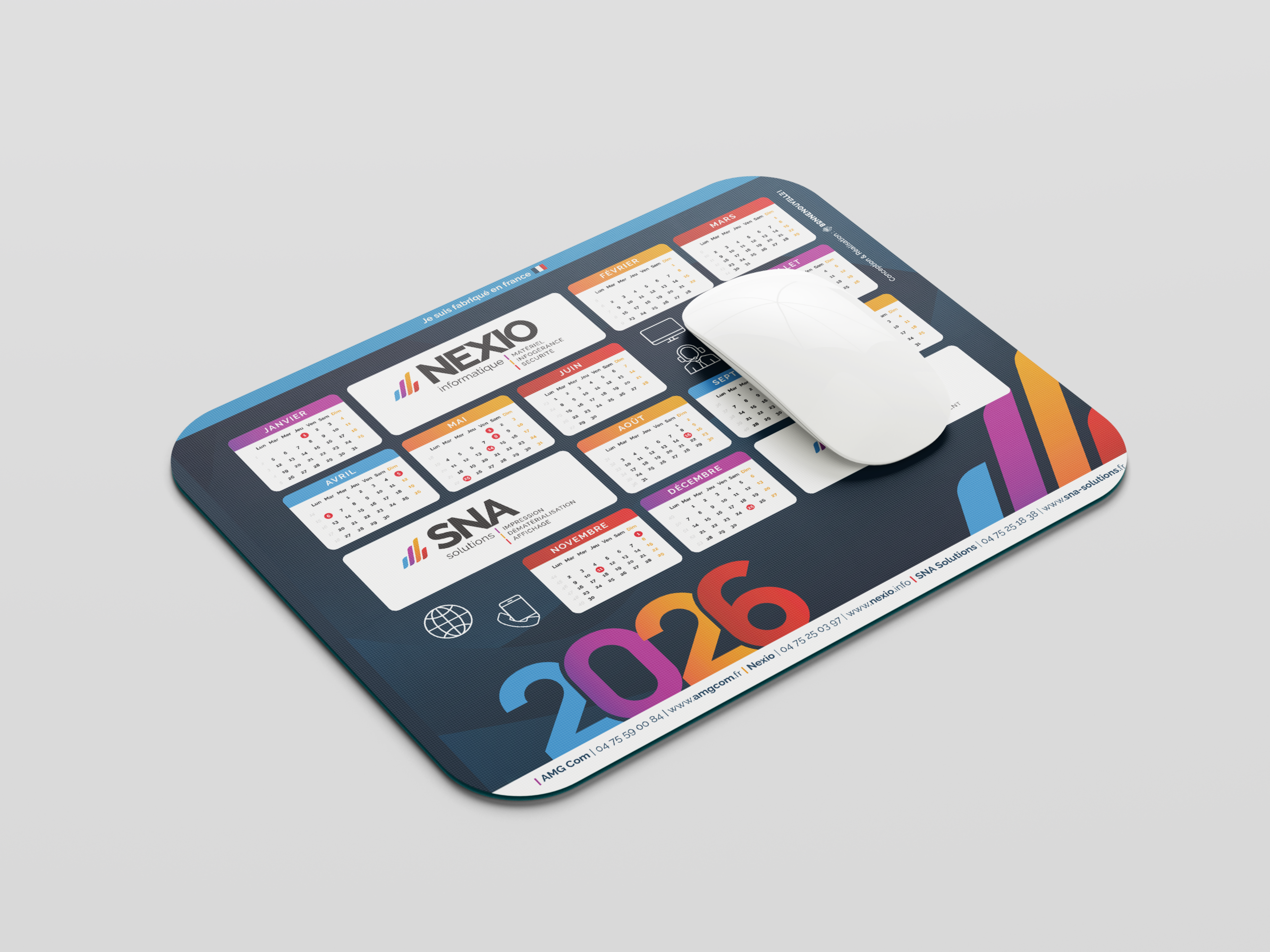 AMG Com, tapis de souris, support print | agence de communication BONNE NOUVELLE, Valence, Drôme