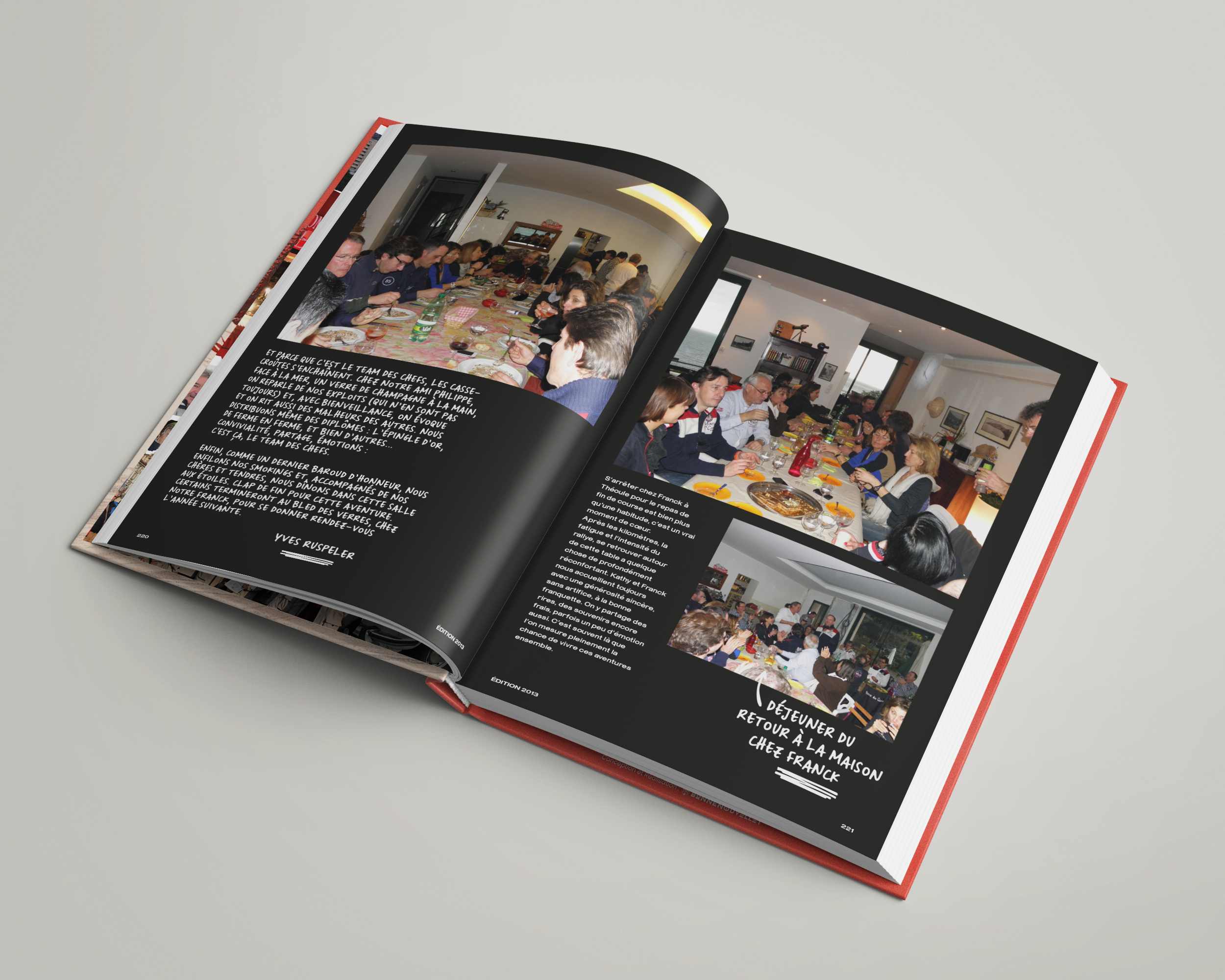 Team des Chefs : print malin, support print : livre photos de 500 pages pour les 20ans de la Team de Chefs au Rallye Monte Carlo historique | Agence de communication Bonne Nouvelle, Valence, Drôme