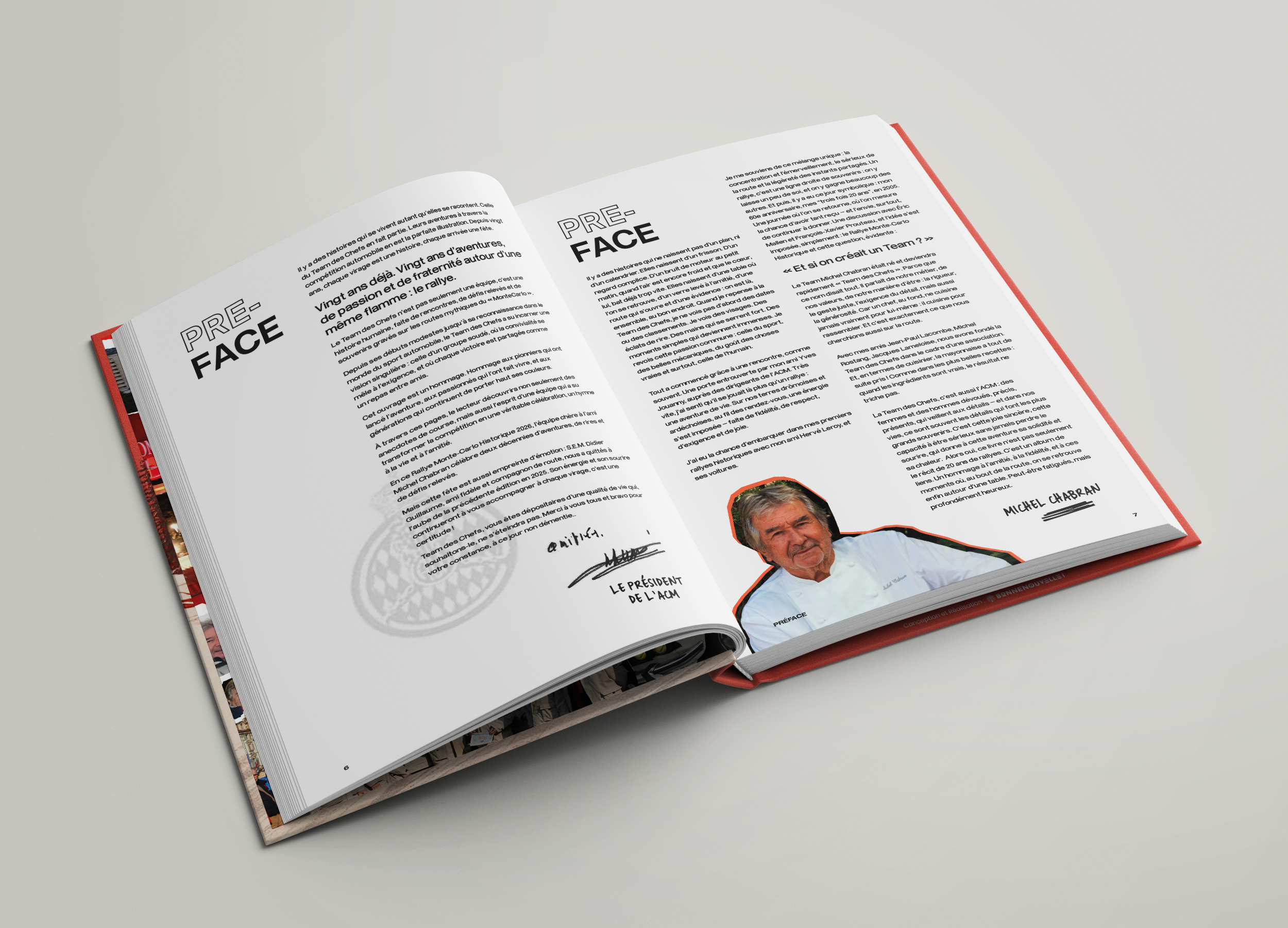 Team des Chefs : print malin, support print : livre photos de 500 pages pour les 20ans de la Team des Chefs au Rallye Monte Carlo historique | Agence de communication Bonne Nouvelle, Valence, Drôme