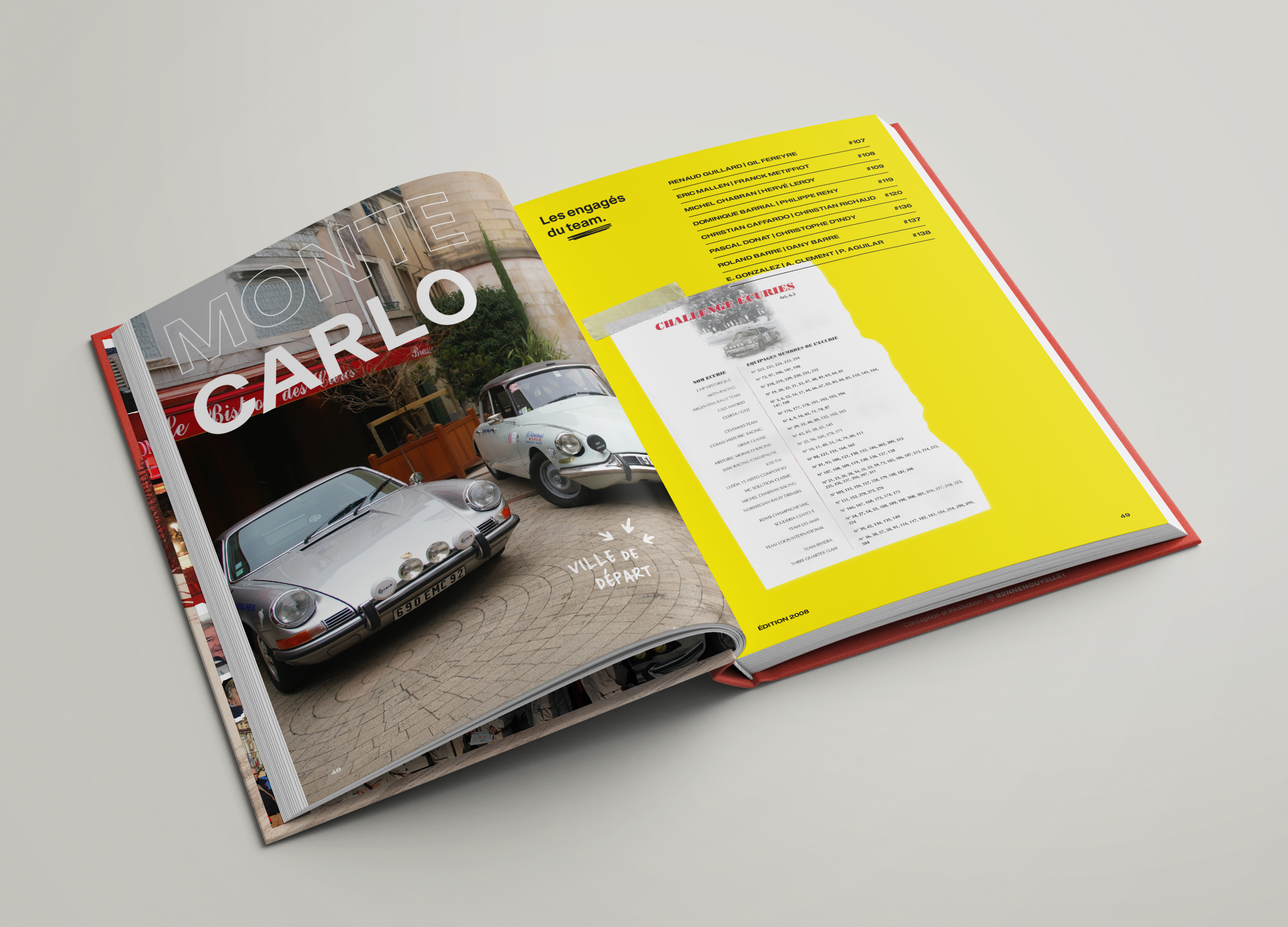 Team des Chefs : print malin, support print, livre photos de 500 pages pour les 20ans de la Team des Chefs au Rallye Monte Carlo historique | Agence de communication Bonne Nouvelle, Valence, Drôme