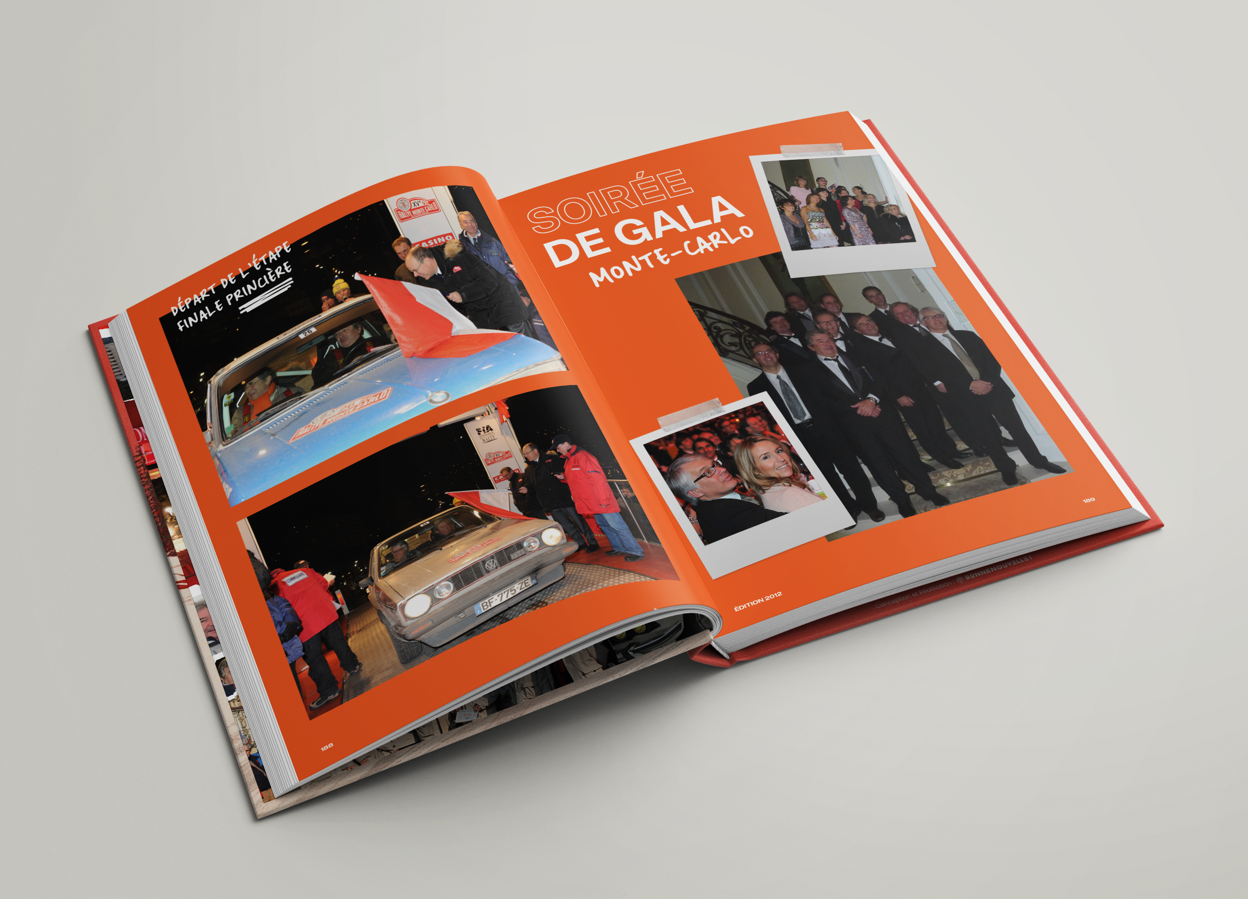 Team des chefs : print malin, support print : livre photos de 500 pages pour les 20ans de la Team des Chefs au Rallye Monte Carlo historique | Agence de communication Bonne Nouvelle, Valence, Drôme