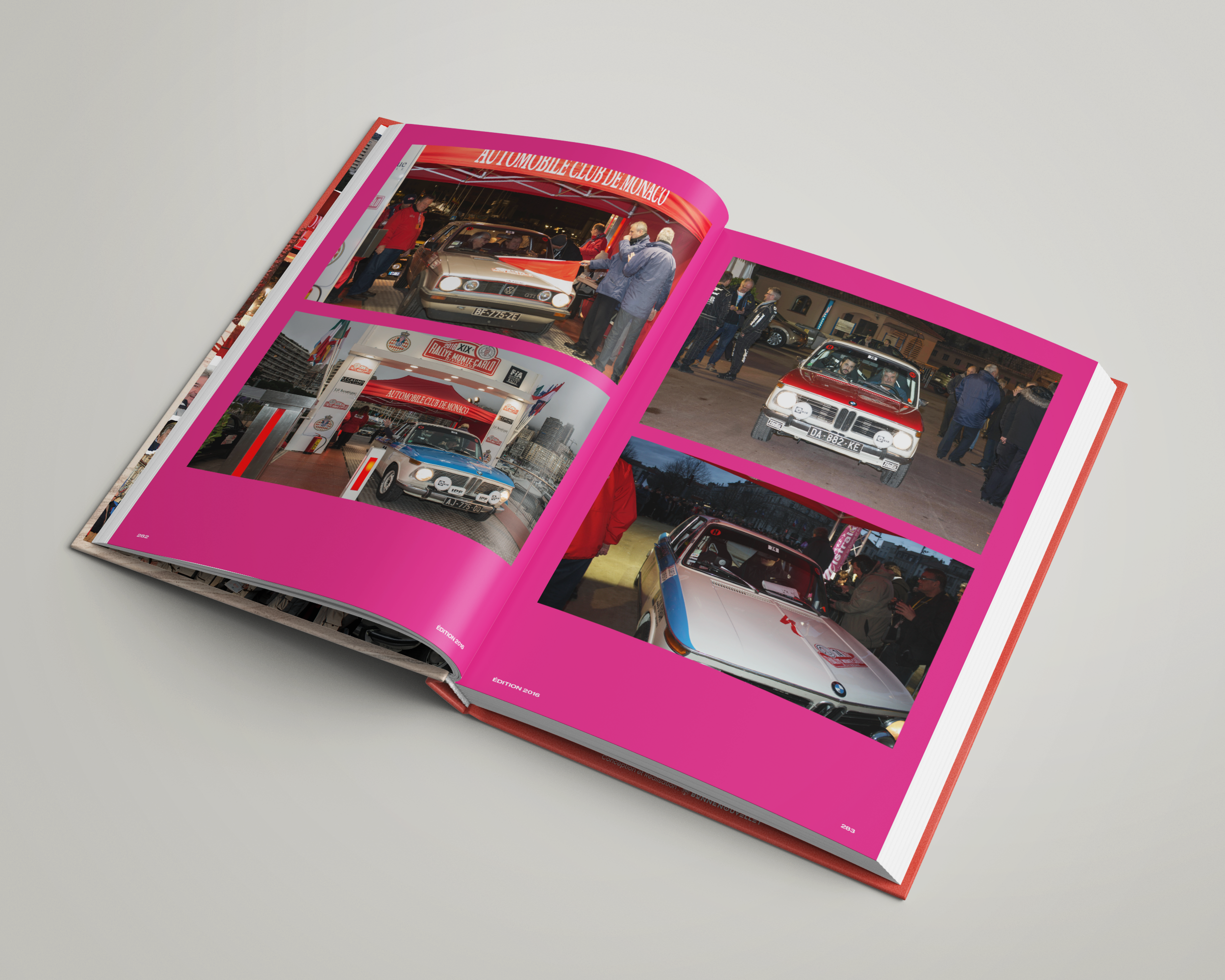 Team des Chefs : print malin, support print : Livre photos de 500 pages pour les 20ans de la Team des Chefs au Rallye Monte Carlo historique | Agence de communication Bonne Nouvelle, Valence, Drôme