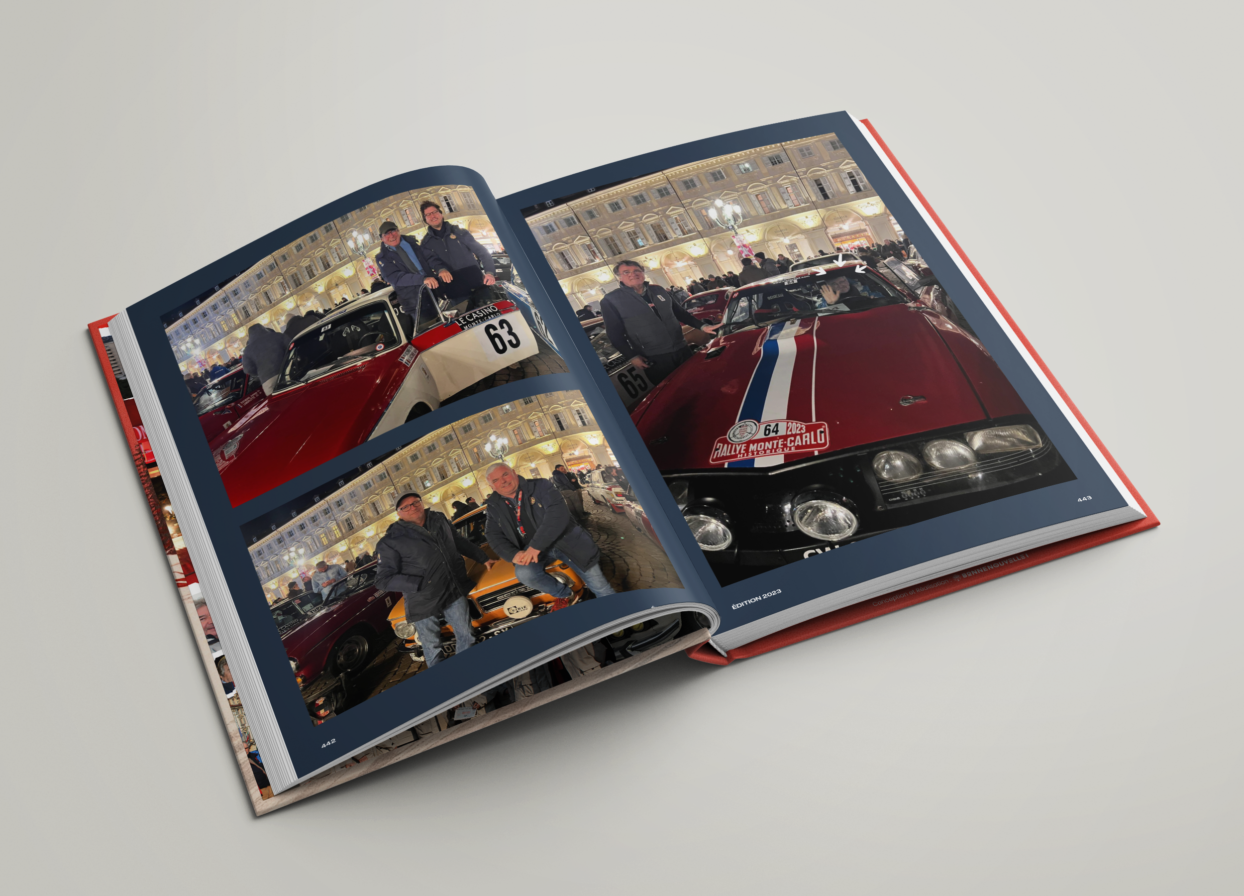 Team des Chefs : print malin, support print : livre photos de 500 pages pour les 20ans de la Team des Chefs au Rallye Monte Carlo historique | Agence de communication Bonne Nouvelle, Valence, Drôme