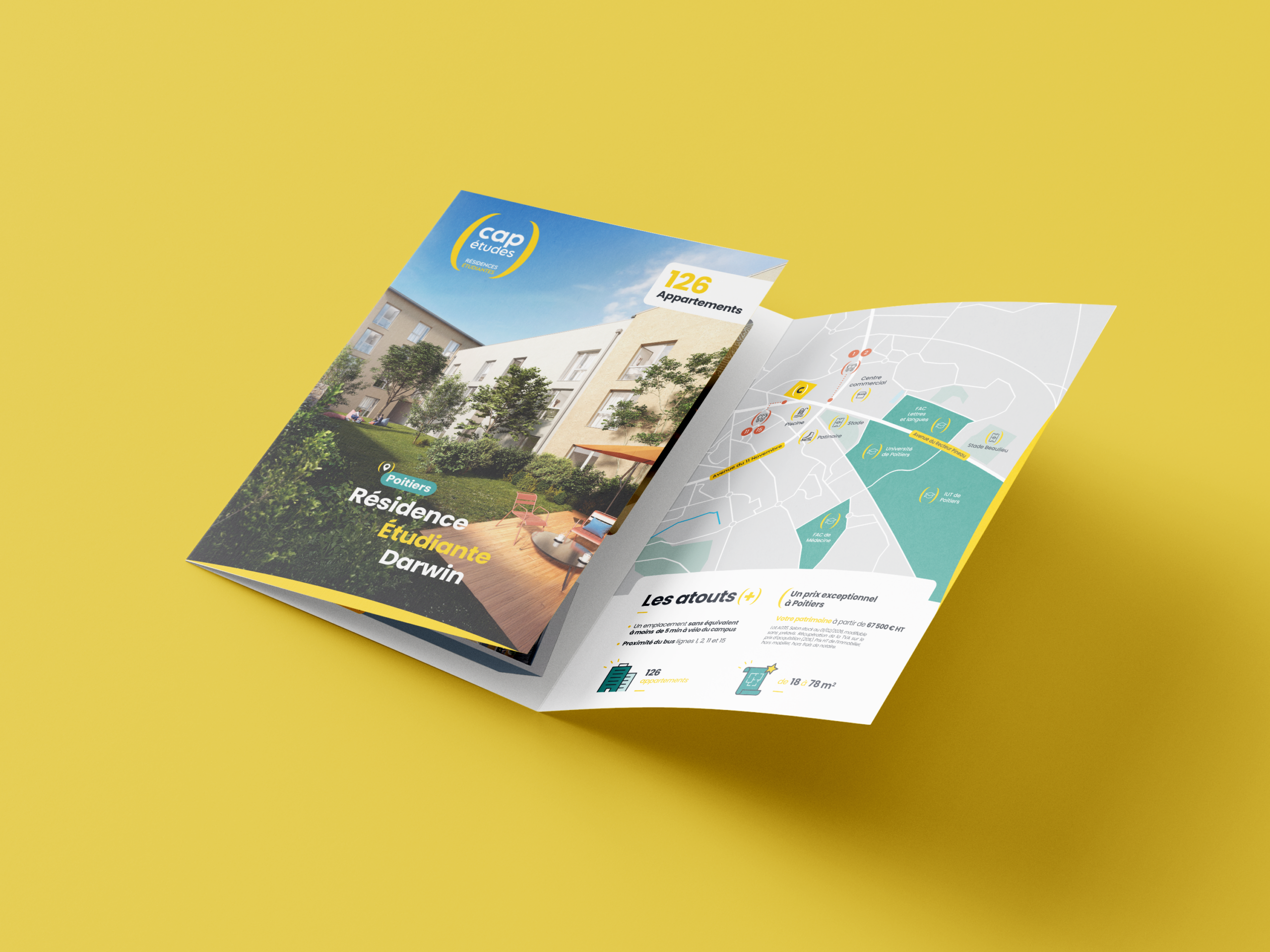 Cap Études : Print malin, brochure programme immobilier pour Poitiers | Agence de communication, Bonne Nouvelle, Valence, Drôme